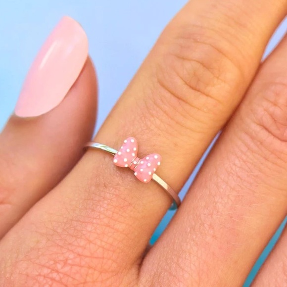 Pura Vida Disney Minnie Mouse Pink Enamel Bow Ring Silver Size 6 NWT - Picture 9 of 9